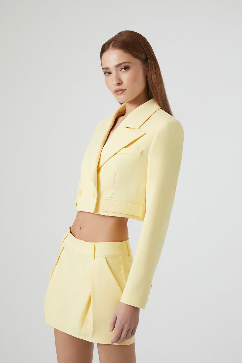 Peak Lapel Cropped Blazer